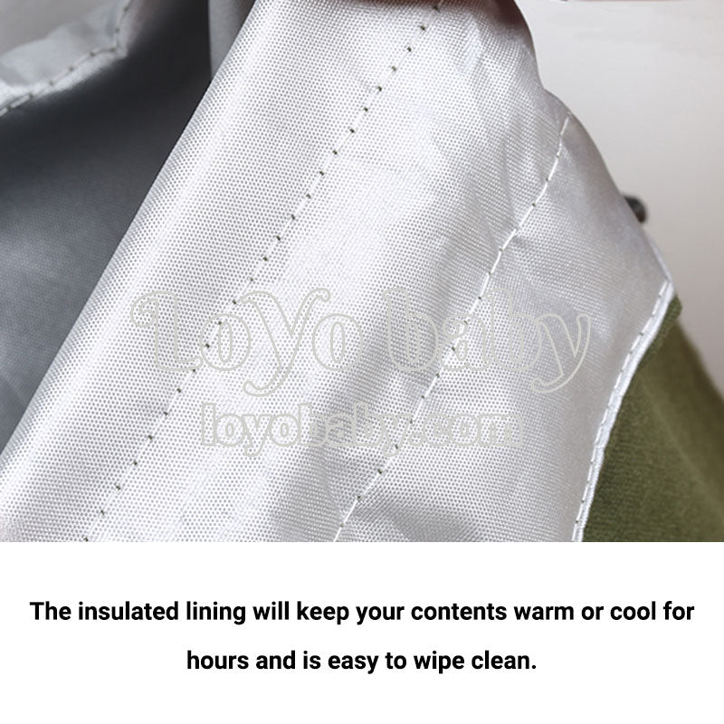 canvas minimalist drawstring adults tote lunch bag is insulated and wipeable