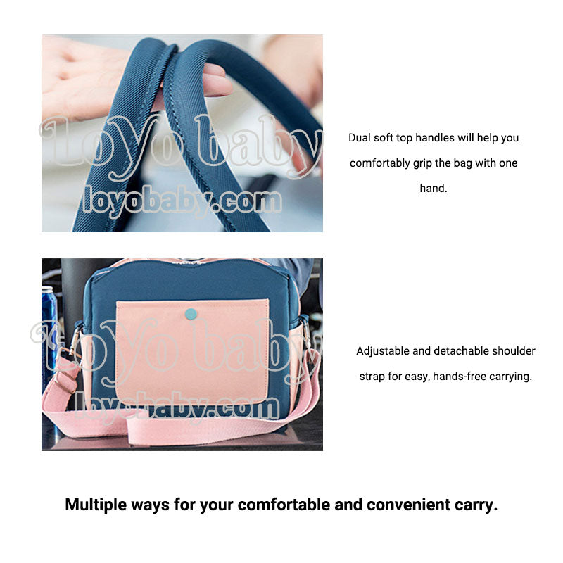 chic portable women insulated lunch bag for work with shoulder strap and dual soft handles