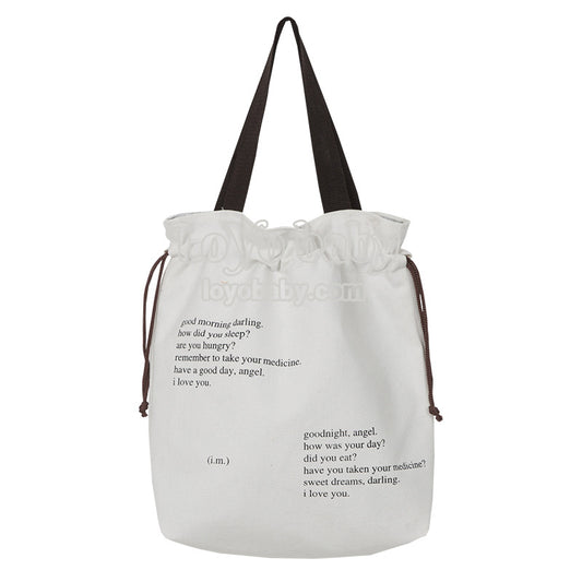 drawstring canvas white lunch bag with easy open top for women and men