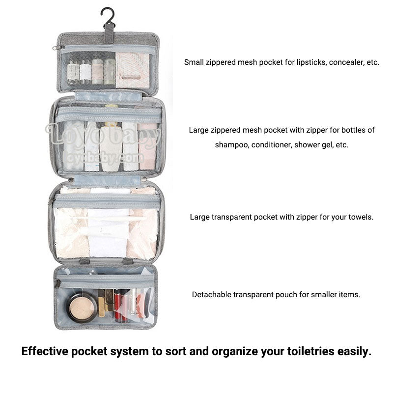 hanging travel bag for toiletry with pockets removable pouch