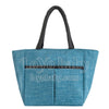 blue simple chic women insulated lunch tote bag