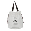 canvas drawstring collapsible off white lunch bag for women and men