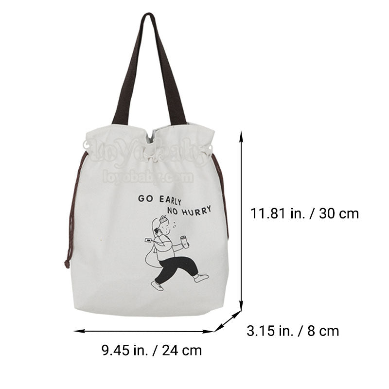 Lightweight Canvas Drawstring Lunch Bag For Women And Men