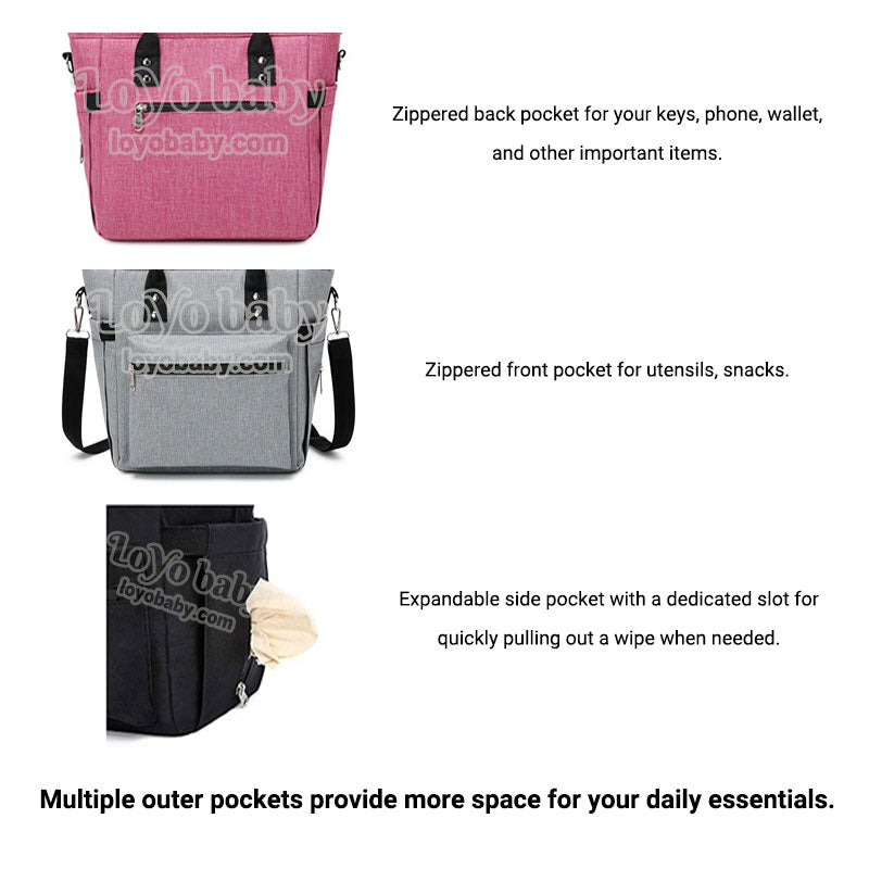 chic shoulder lunch tote bag for women with multiple pockets