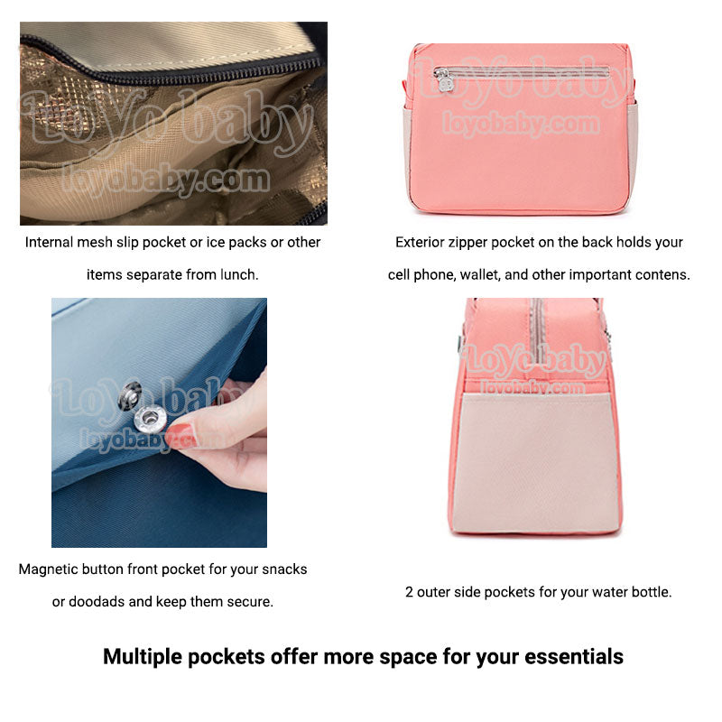 designer insulated lunch purse for women with pockets