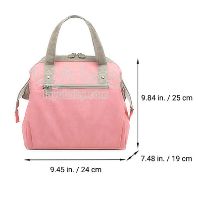 dimensions of fashionable tote lunch bag for women with easy open top