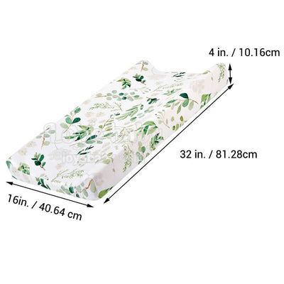 dimensions soft neutral cotton blend floral changing table pad covers for baby boys and girls fit flat and contoured changing pad holes for safety straps