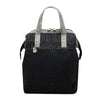 fashion women insulated vertical black lunch bag tote