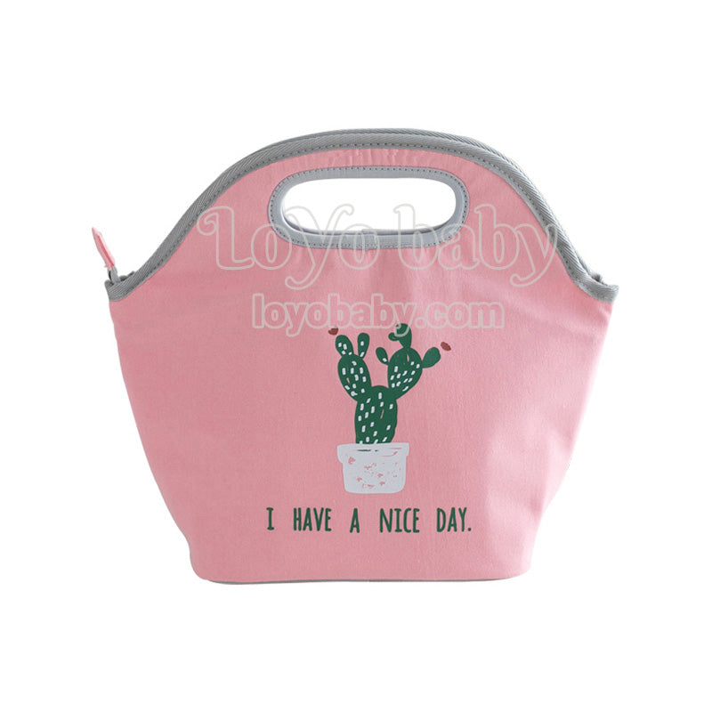 Simple Canvas Cactus Lunch Bag Tote For Adult