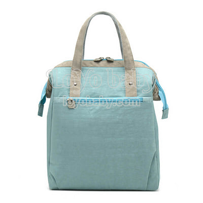 fashionable large vertical lunch tote for women in stone blue