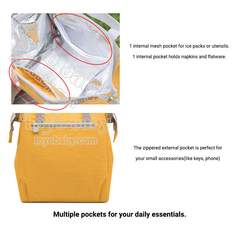 insulated chic big tall women lunch purse for work with multiple pockets