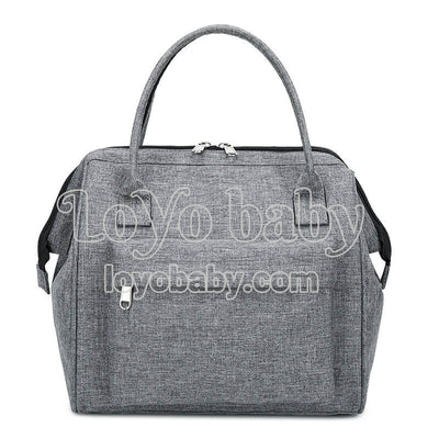 large chic gray lunch handbag bag for womens