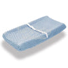 light blue changing pad cover for baby boys and girls with holes for straps