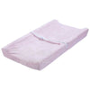 light pink plush neutral thin cotton changing pad cover for boys and girls flat and contour with holes in middle