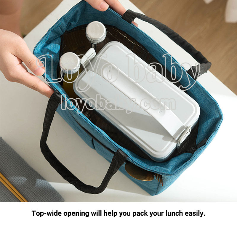minimalist sleek lunch tote bag for women with easy open top