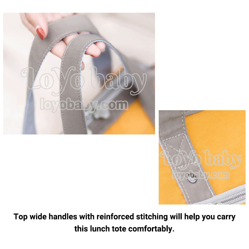 modern spacious insulated women lunch bag tote with double handles