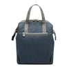 modern women spacious tall insulated lunch bag tote in vintage blue