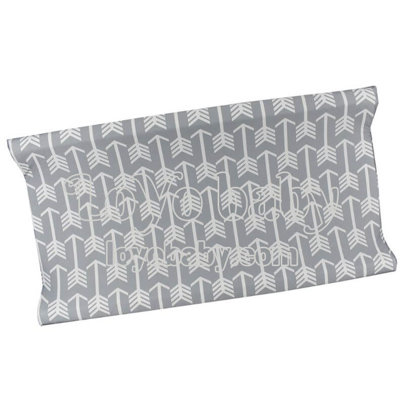 neutral thin baby boys and girls diaper changing pad cover fits flat and contoured with hole in middle for straps arrow pattern