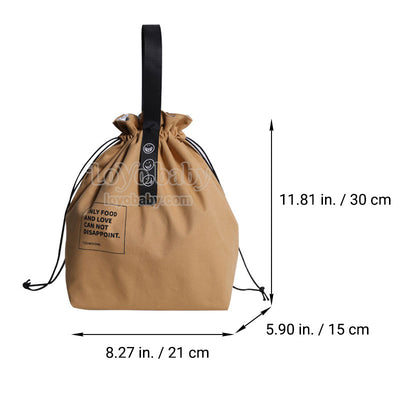 simple adults canvas drawstring lunch tote bag dimensions