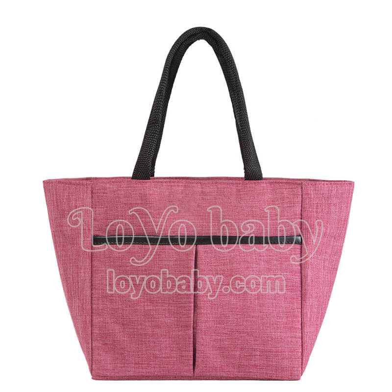 simple women fashionable lunch bag tote in red
