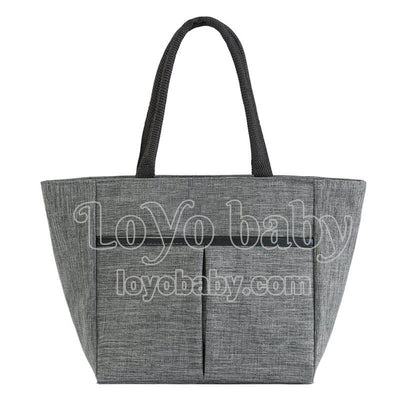 simple women grey sleek lunch bag tote