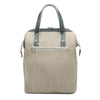 spacious tall fashionable tote lunch bag for women with easy open top in gray