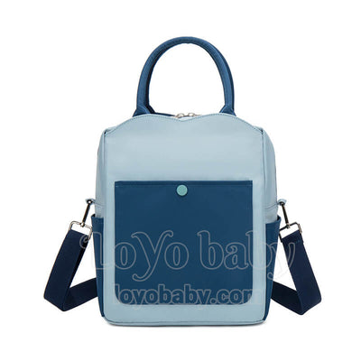 stylish blue insulated vertical lunch tote for womens to work
