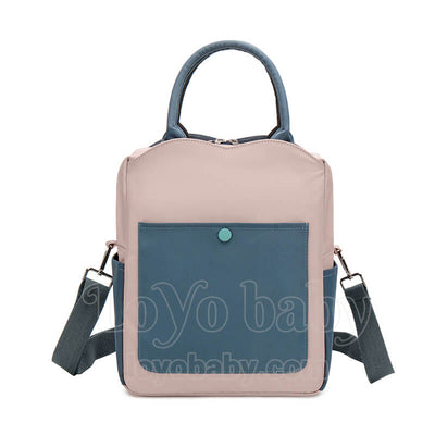 stylish insulated spacious vertical lunch tote bag for womens to work in pink