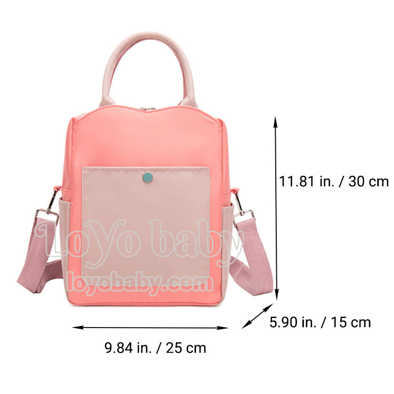 stylish vertical tote lunch bag for womens to work dimensions