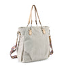 stylish waterproof beige nylon diaper tote bag for moms