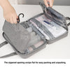 travel hanging toiletry bag opens flat for packing easily