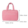 travel tote bag for toiletry with double zipper and handles dimensions