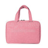 unisex tote toiletry travel bag with hanger and double zipper in pink